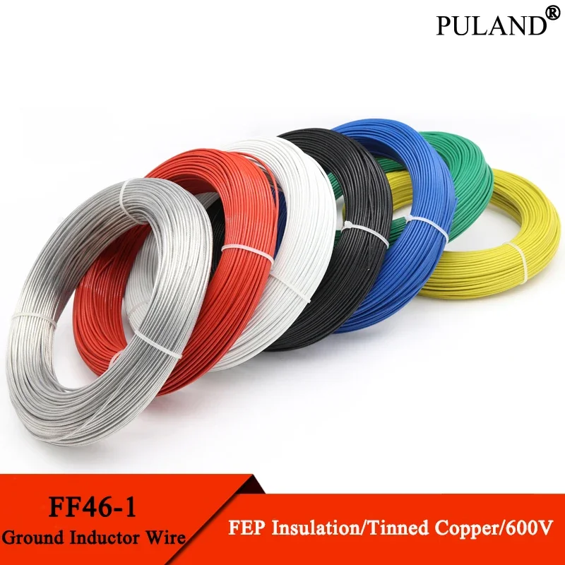 

5/10M FF46-1 PTFE Wire Signal Control Sensor Detector Parking Access Cable 0.12mm ~ 4mm FEP Insulation Ground Inductor Line