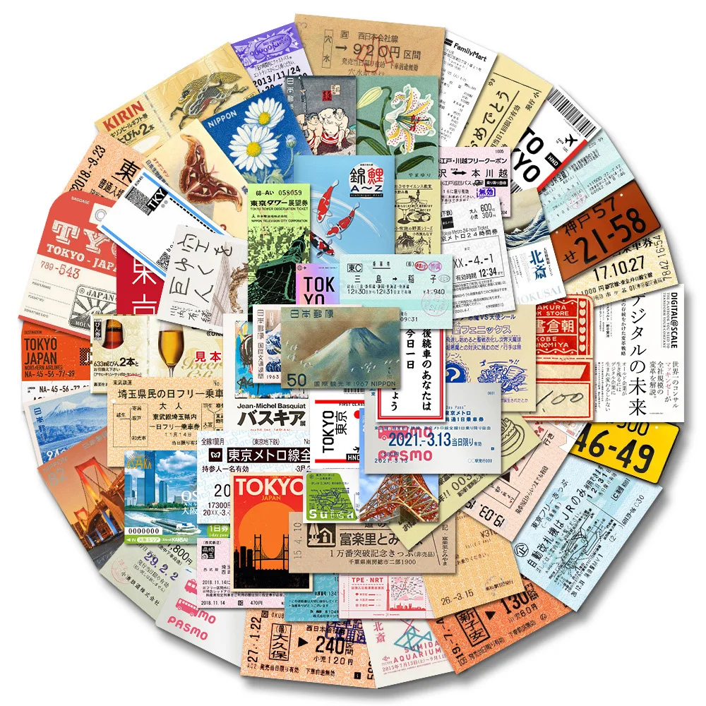 10/30/60 Stück Cartoon Japan Reiseticket-Aufkleber Lustige Graffiti-Sticker Dekoration DIY Scrapbook Gepäck Handy-Aufkleber Großhandel