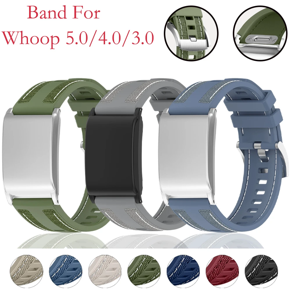 ل WHOOP 5.0/MG المعصم الفرقة لينة اللمس سيليكون مقاوم للماء Sweatproof لينة قابل للتعديل شريط مطاطي ل Whoop 5.0/4.0/3.0 الفرقة