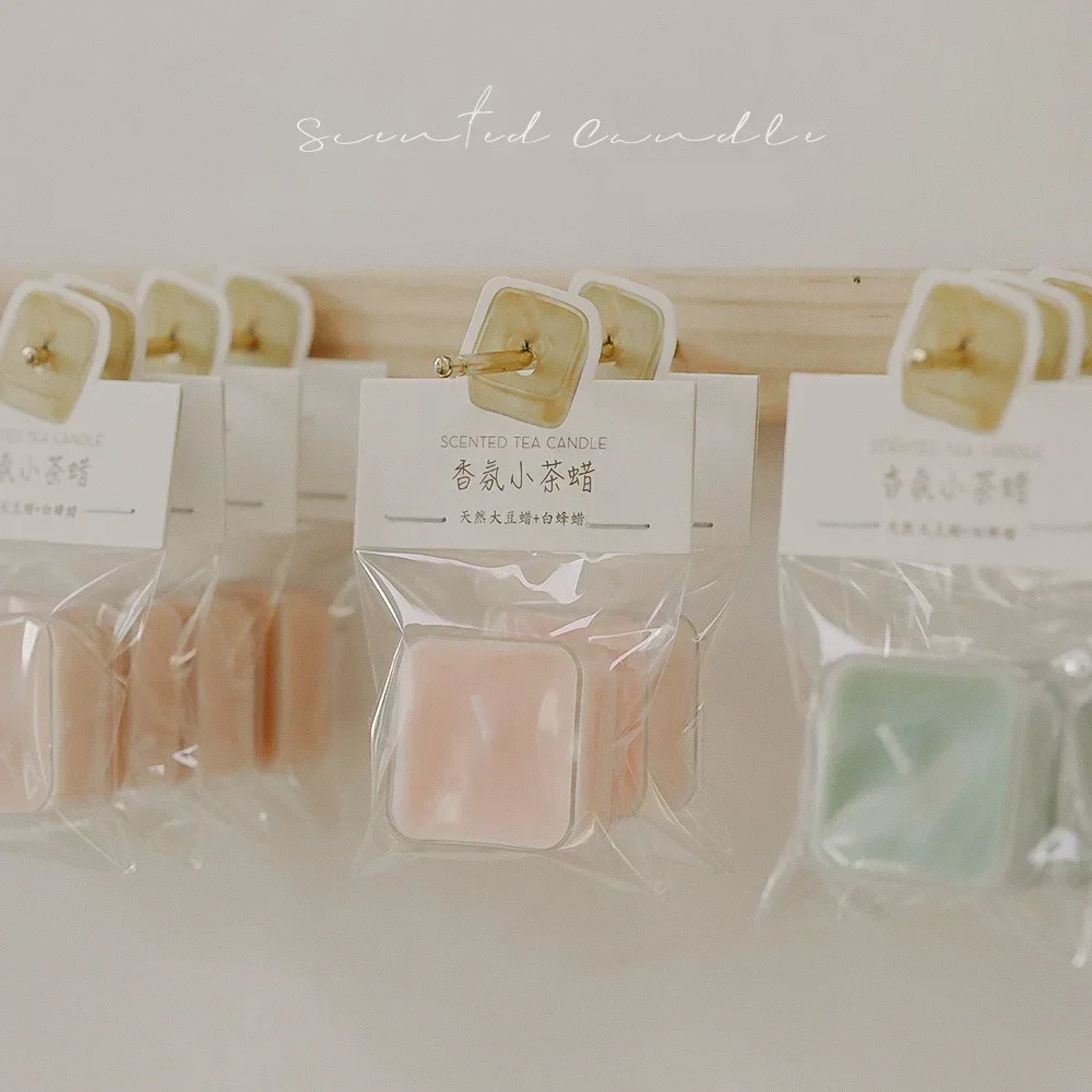 Square Candle Tea Light Scented Candle Aromatherapy Soy Wax Candles Wedding Birthday Candle Party Home Decoration