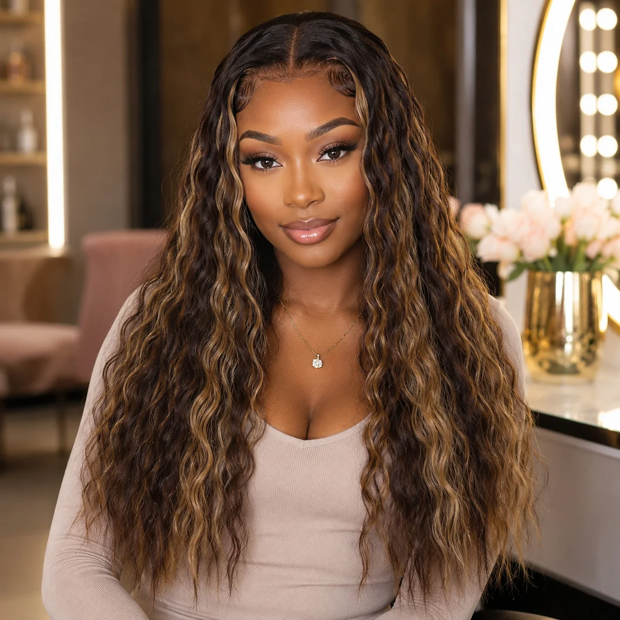 24Inch Long Wavy Invisible Wire Halo Hair Extensions 130g Synthetic Heat Resistant High Temperature Fiber Lightweight Hair - view 3