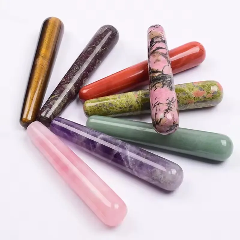

Massage Yoni Wand Natural Crystal Mineral Quartz Acupoint Pen Face Care Tool Relax Body Beauty Health Massagestick