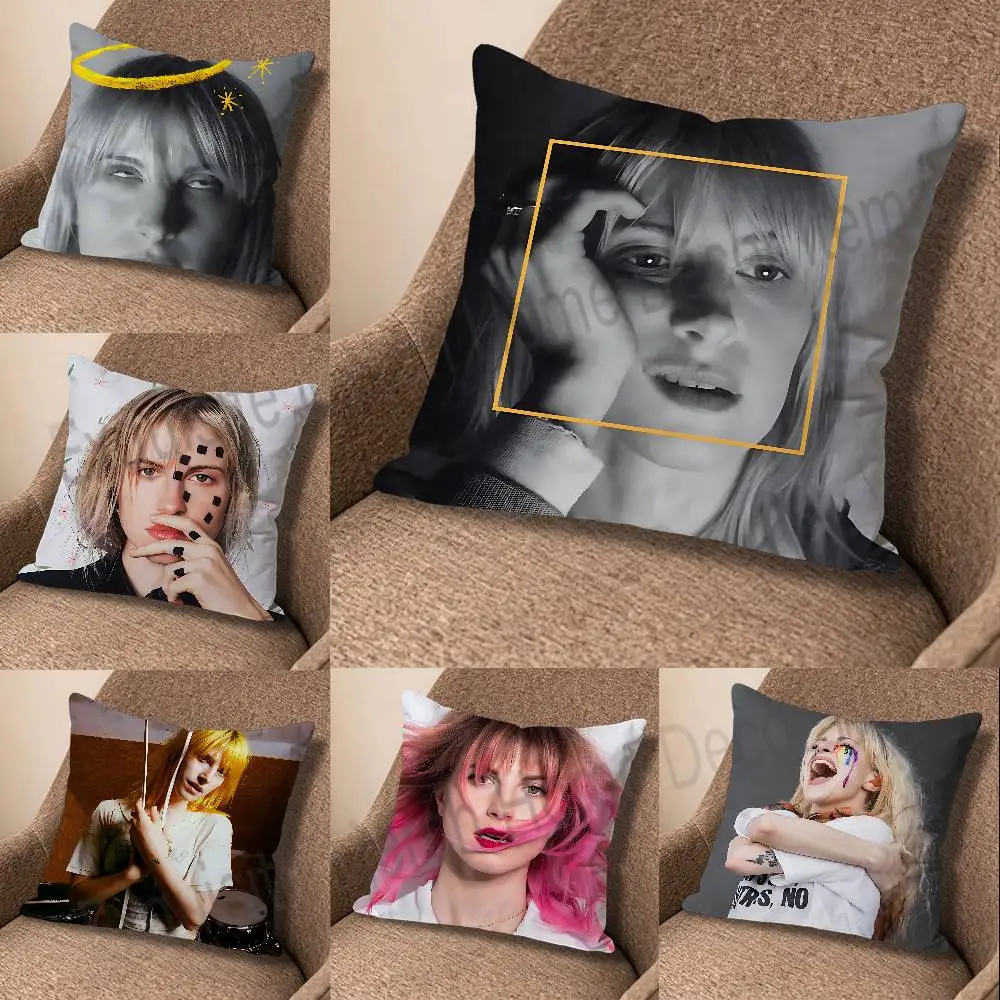 H-Hayley Williams Singer Pillow Case Modern Home Decorative Cozy Plush Pillowcase For Living Room Bedroom Sofa