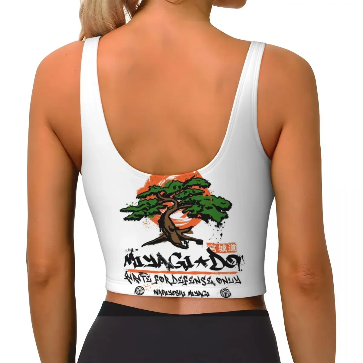 Custom Miyagi Do Karate Women Sports Bra High Impact Vest Gym Workout Yoga Crop Tank Top
