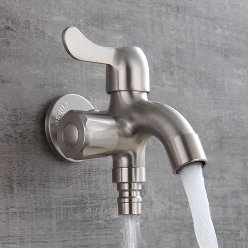 

Multifunctional Bathroom Faucets Wall Mounted Single Cold Water Tap Dual Control Double Outlet Mop Pool Water Tap Household