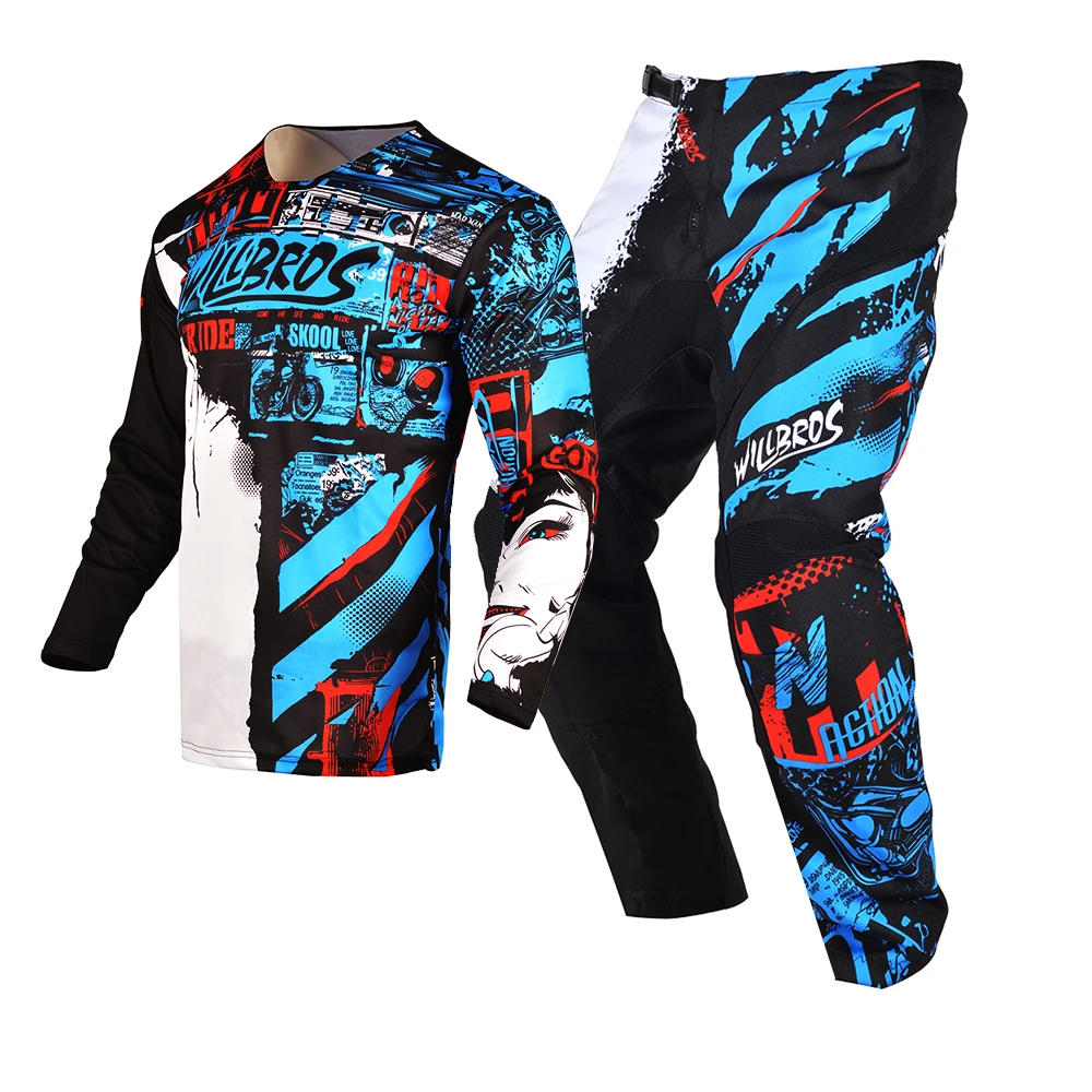 Willbros Youth Jersey and Pants Combo Motocross Dirt Bike Offroad MX Riding ATV BMX DH MTB Enduro Children Boy Girl Gear Set