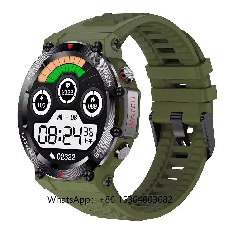 

TJXL-Reloj AK45 Sport Smart Watch Hombre Deep Waterproof IP68 400mAh Big Battery Outdoor Climbing BT Phone Call
