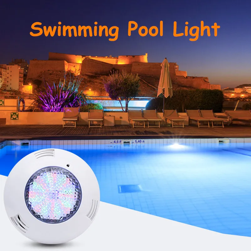 AC12V 45W Above Ground Swimming Pool Lights Led IP68 Underwater Colorful Villa Garden Pool Lighting Source with Remote Control