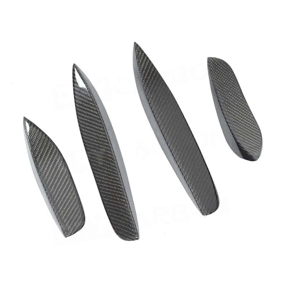DRY CARBON Car Front Bumper Splitters for Benz W205 C63 AMG C205 2015-2022 Front Canards Vent Trim Car Styling Body Kits