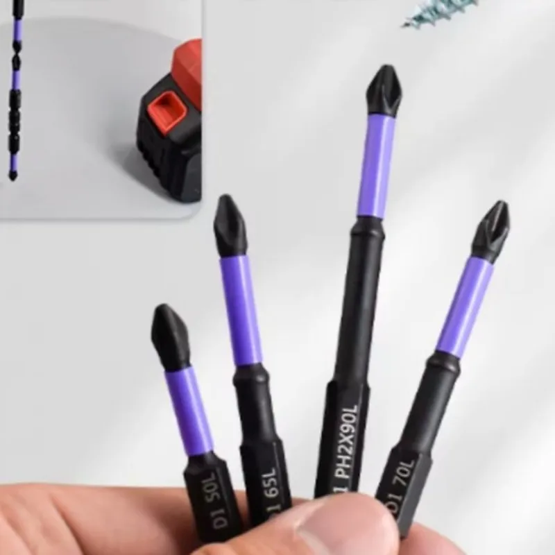 6PCS Magnetic Cross Head Screwdriver Bits Set Non-Slip Shockproof Hex Shank Impact Driver Screw Batch Head Electric Drill Bits