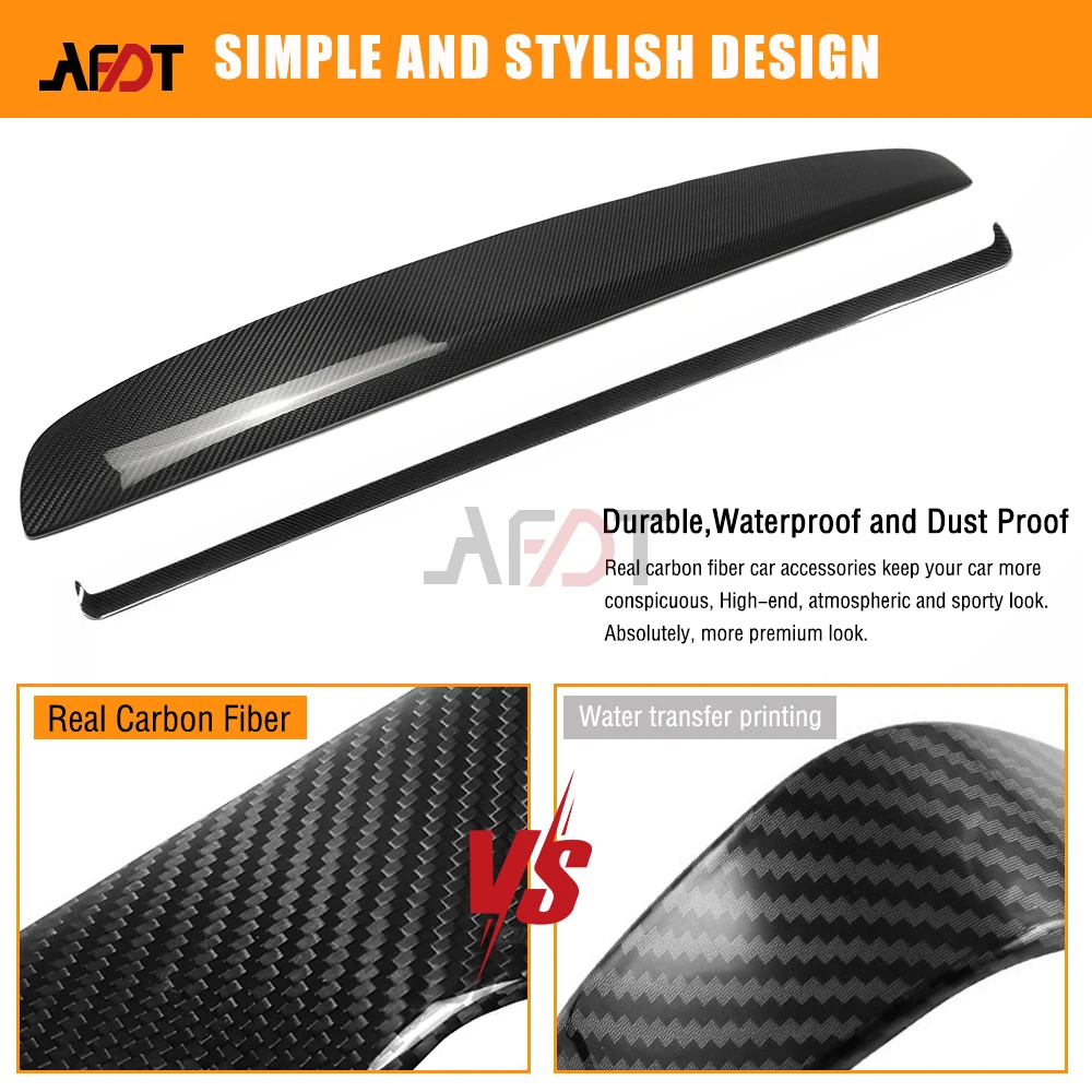 AFDT For Tesla Model 3 Highland 2024 Real Carbon Fiber Dashboard Cover Decoration Stickers Car Interior Accessories