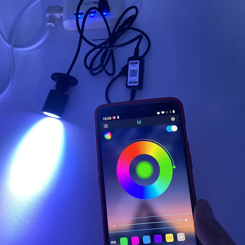 Imagem -03 - Ohliteled-mini Refletor de Teto Smart Bluetooth Controle App Rgb Cor Ajustável Usb 5v 1w 3w Preto Branco Prateado