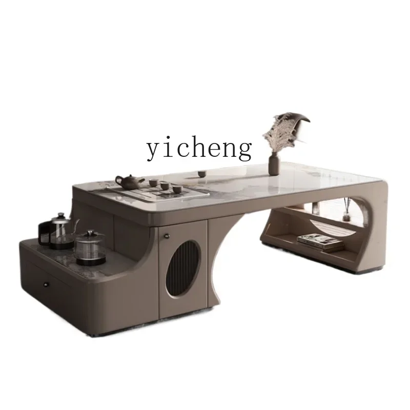 

TQH rock slab telescopic Kung Fu tea table tea making integrated small apartment living room household high-end tea table