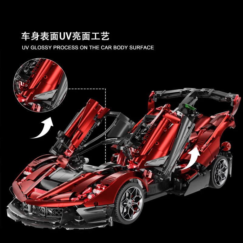 4058pcs MOC Technical Remote Control Sports Car FXX-EVO Building Blocks Bricks Model Assembling Toys for Boys Birthday Gift Set