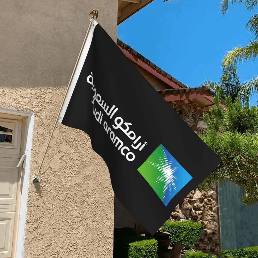 NEW Saudi Aramco Double Sided Banner Breeze Flag Garden Flag Decorative Flag Party Banner 3x5FT (90x150cm)