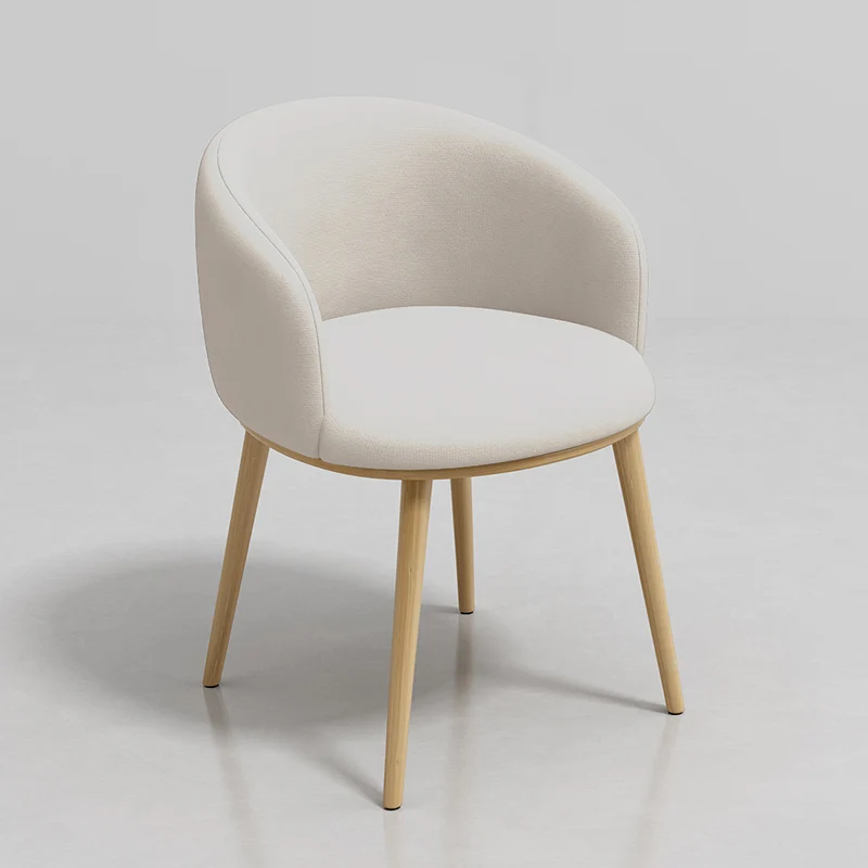 ‌Modern Fabric Dining Chairs Scandinavian Home Office Chair Cafe Lobby Seating Backrest Comfortable Lounge Accent Stool