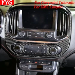 For Chevrolet Colorado For GMC Canyon 2015-2022 Carbon Fiber Center control Radio CD AC Panel Interior Car Accessories Sticker