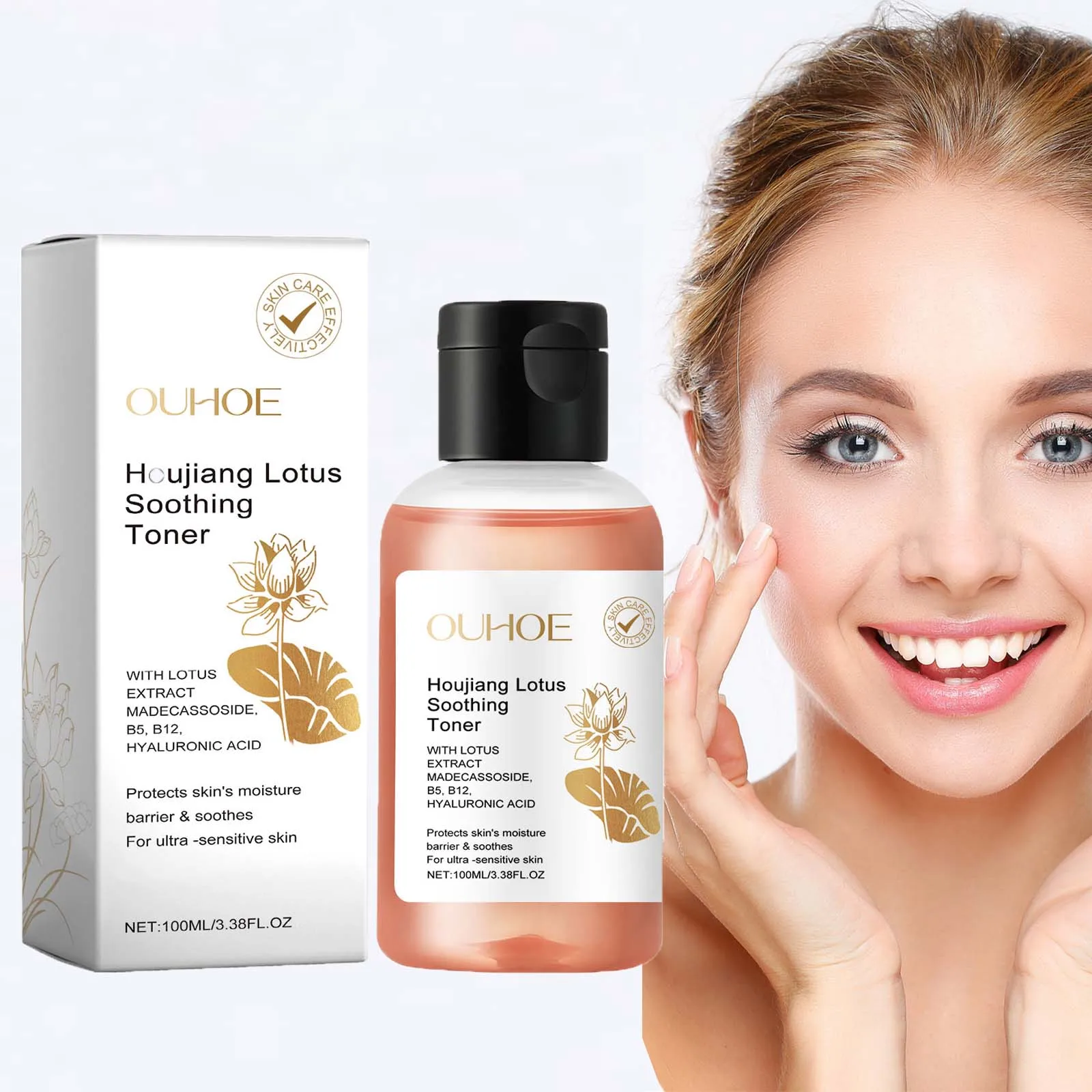 Lotus Facial Toner Soothing Moisturizing Smoothing Brightening Firming Skin Care for Sensitive Skin Pore Refining Essence Toner