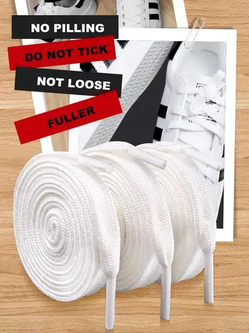 1 pair Classic Shoelace White Black Flat Shoelaces High-quality Shoe laces for Sneakers laces Shoe Strings 70/90/100/120/140/160