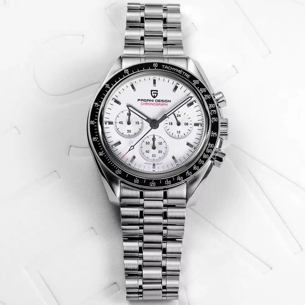 2026 Neue PAGANI DESIGN Mondphasen-Uhren Modische Luxus-Quarzuhr für Herren Edelstahl Sport-Chronograph Armbanduhr