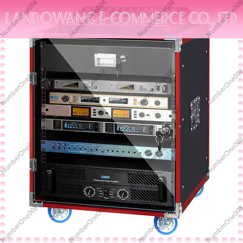 16U Flight Case Audio Rack Aluminum Edging Reinforcement for Power Amplifier DJ Equipment Mixer