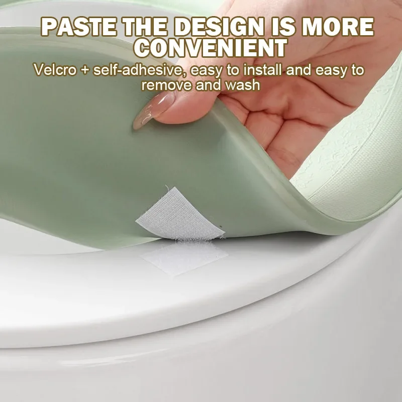 Washable Toilet Seat Cover Waterproof Sticker Foam Toilet Lid Cover Portable Silicone Toilet Cup Covers Bathroom Accessories