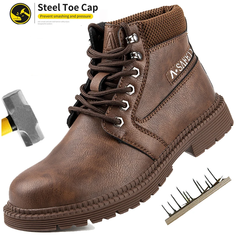 Unisex Safety Shoes Steel Toe Sneakers Anti-Puncture Anti-smash Indestructible Shoes Construction Work Shoes Non Slip Sneakers