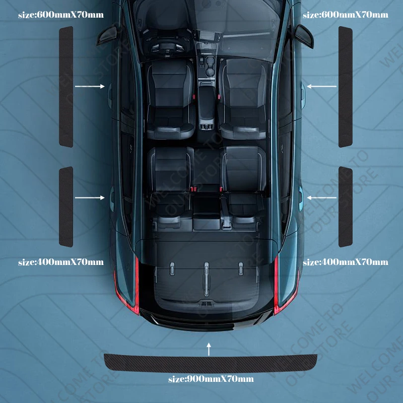 4/5PCS For GT LINE LOGO Sportage Sorento Optima Morning Ceed Rio Niro Forte Car Door Sill Stickers Trunk Anti-Scratch Decals view 5