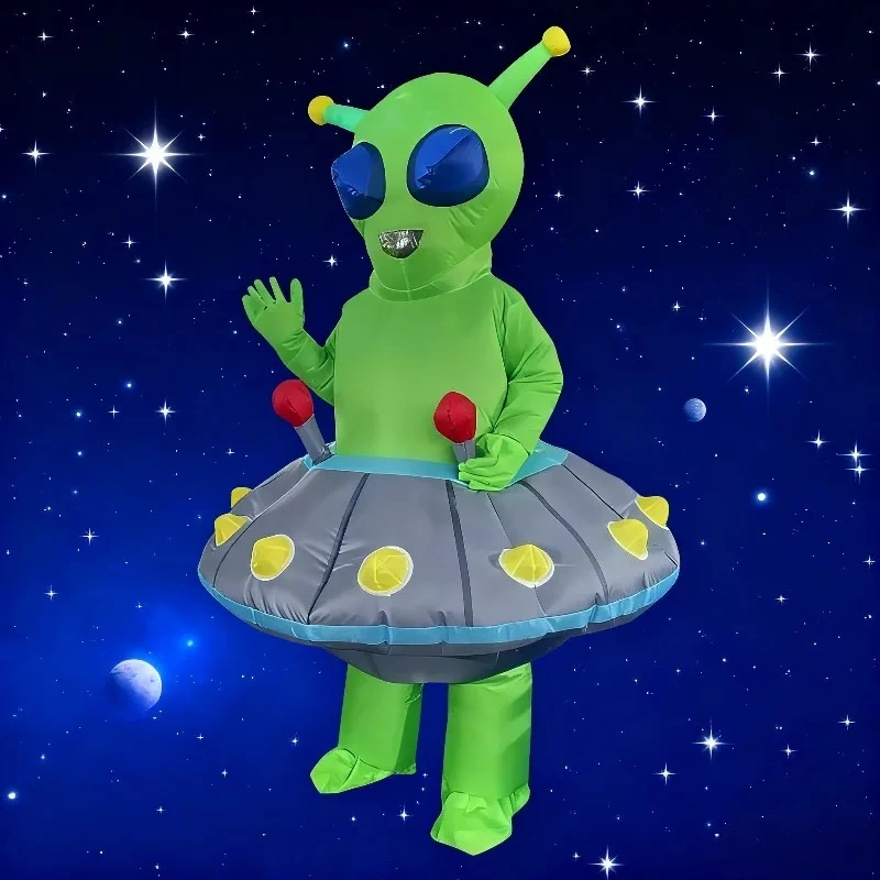 Halloween Flying Saucer Alien Inflatable Costume Fun Funny Cosplay Inflatable Dress Up Alien Party Suit Holiday Party