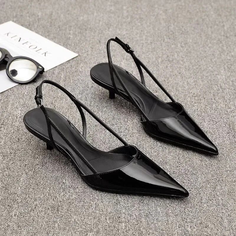 Zapatos de tacón alto con punta estrecha para Mujer, sandalias, vestido de fiesta a la moda, zapatillas de verano, nuevas chanclas, Zapatos de tacón para Mujer 2024