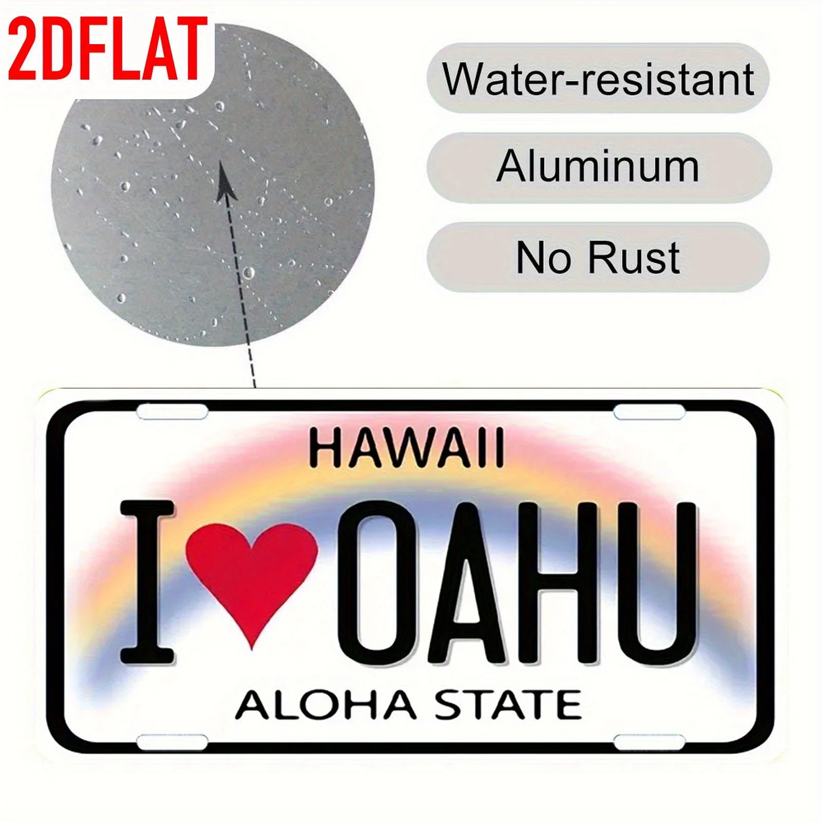 2D Flat Product, 1pc, Vintage Hawaii State Metal Aluminum License Plate, for Man Cave Farm Bar Garage Wall Decor, Decorative Use