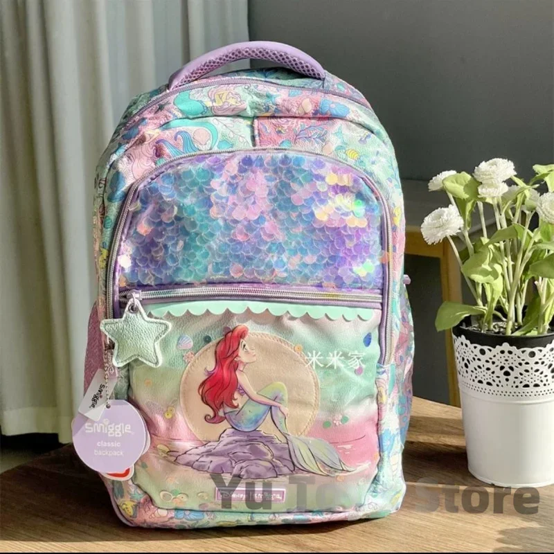 Disney Australia Smiggle Mermaid School Bag Children Stationery Student Pen Case Lunch Bag Backpack Children\'s Brithday Gift Kid