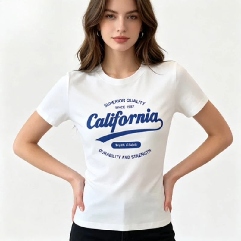 Harajuku Tshirt New Spring/Summer 2026 Circle Print Japanese-Style Korean-Style Women's Short-Sleeve T-Shirt  Clothes