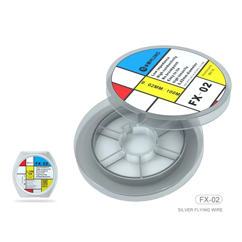 FX-02 Silver Wire Flywire 0.02mm Wiring PCB Motherboard Apple Android Phone Repair Wire Solder Pad