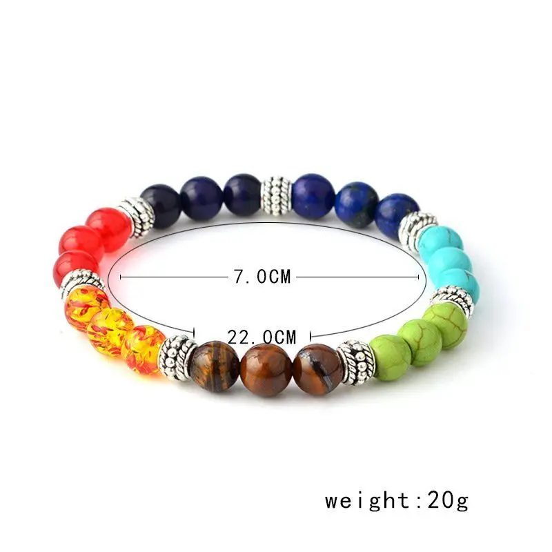 7 Chakra Gem Stone Beads Pendant Necklace Women Yoga Healing Balancing Maxi Chakra Choker Bracelet Bijoux Femme Jewelry Set