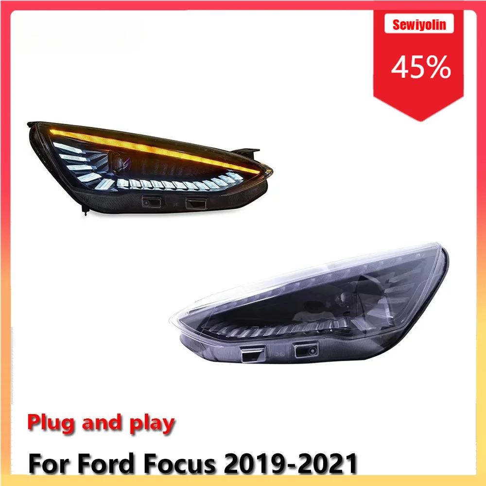 

Car LED Headlight Automobile PartsFor Ford Focus 2019-2021 Fog DRL Brake Turn Signal Lamp Plug and Play