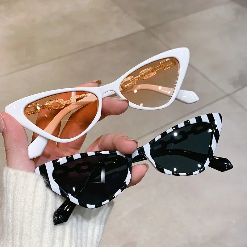 Nowe okulary przeciwsłoneczne Cat Eye Kobieta Modne kolorowe modne okulary Luksusowa marka Projektant Popularne okulary przeciwsłoneczne Odcienie UV400 dla pań