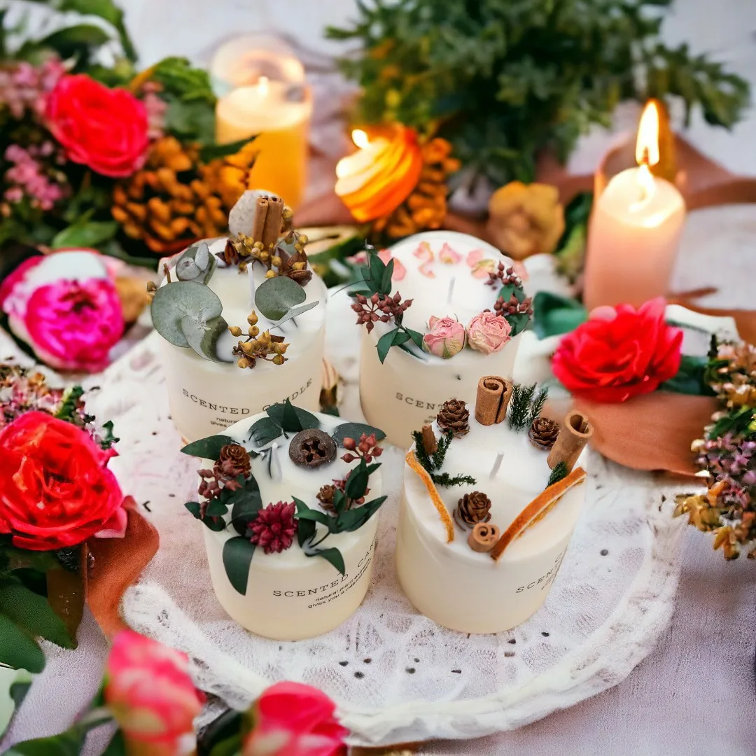 Mori Eternal Flower Christmas Birthday Soybean Wax Handmade Dried Flowers Scented Candles Wholesale Gifts Gift Box Set