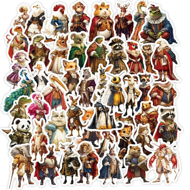 10/50Pcs Cute and Interesting Classical Animal Series Stickers Cat Princess DIY Decoration Scrapbook Guitar Snowboard Motorcycle