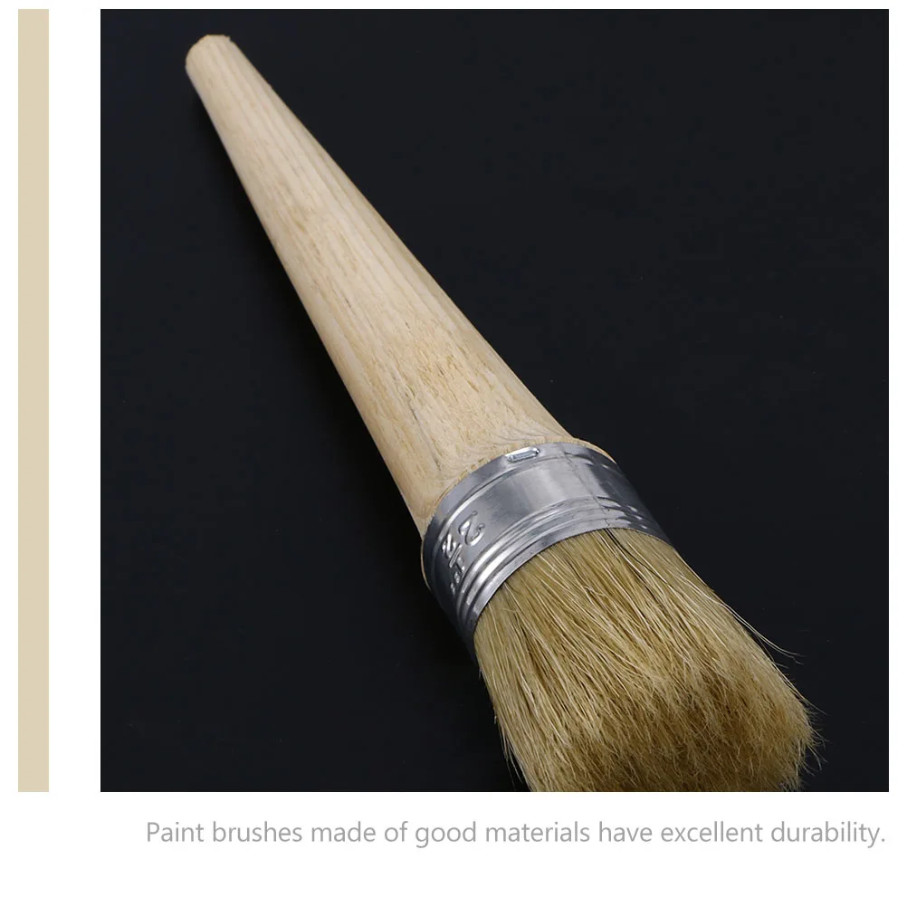 

2 pcs Round Head Paint Brush Wood Handle For Acrylic Oil Watercolor Painting Bristle Brush Varnishes Art Craft Tool Artist