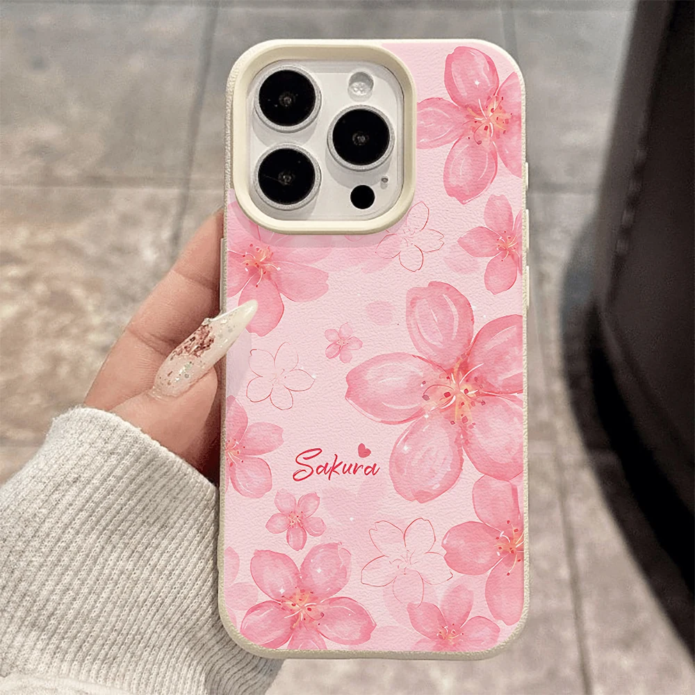 Kirschblüten-Sakura-Handyhülle für iPhone 17 16 15 14 13 12 Pro Max 16 15 14 Plus 17 16 15 14 Pro 17Air Silikon-Matt-Cover – Detail 2