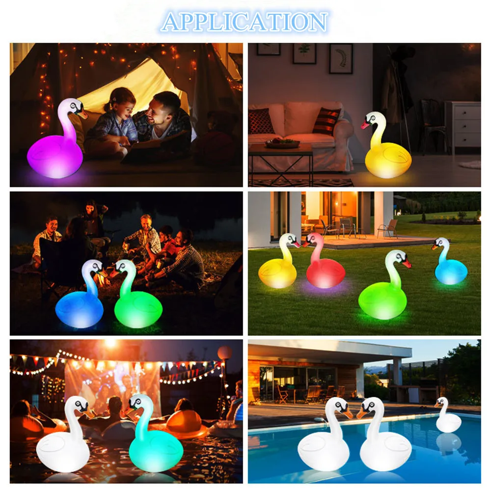 Solar Floating Swan Ballon Light Swimming Pool Light Waterproof for Home Party Garden Holiday Decor