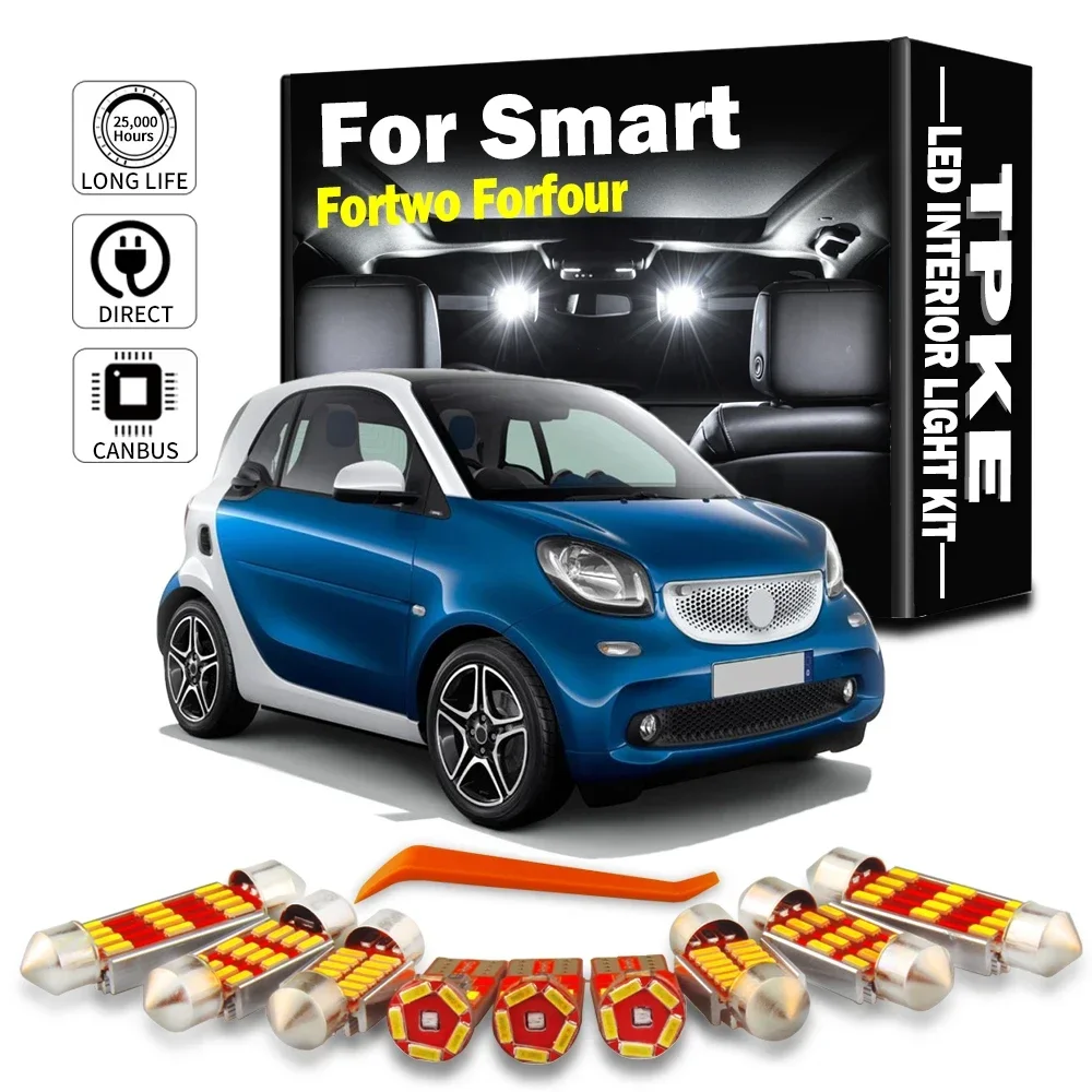 

Interior LED Bulbs Light Kit For Smart Fortwo Forfour 450 451 452 453 454 City Coupe Roadster Convertible Crossblade Signal Lamp