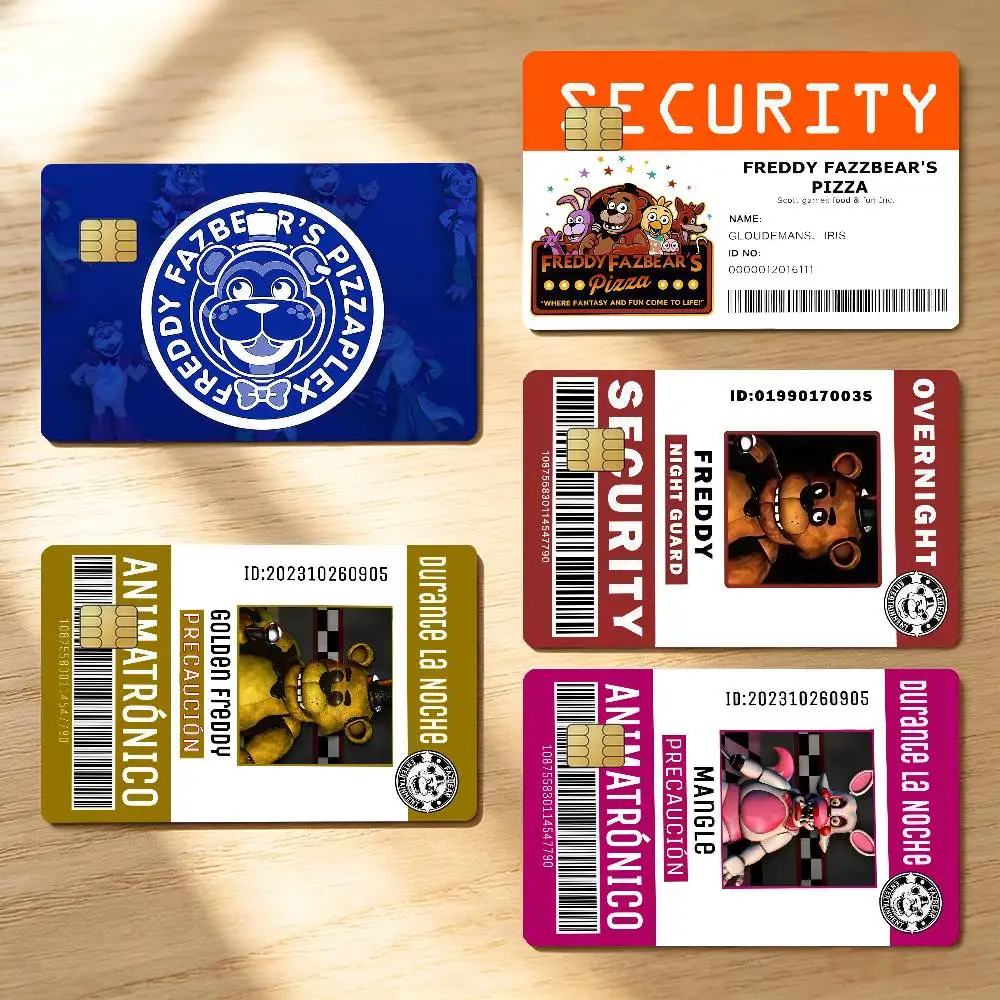 Game Credit Skin Cover Card Stickers 4PCS Film Bus Pass Front Decoration Bank Debit Waterproof F-Five Nights At F-Freddys