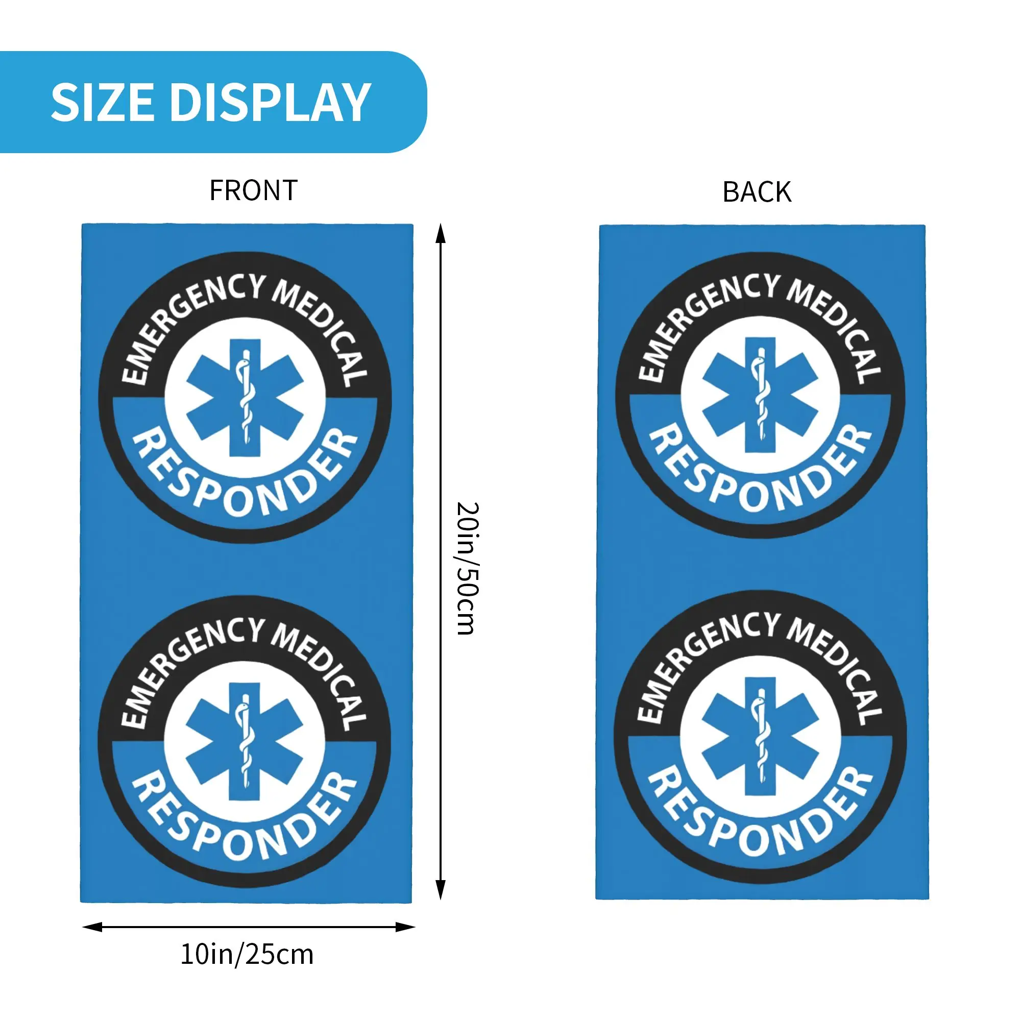 Custom Star Of Life Bandana Winter Neck Warmer Men Windproof Wrap Face Scarf Ski EMT Logo Health Care Paramedic Gaiter Headband
