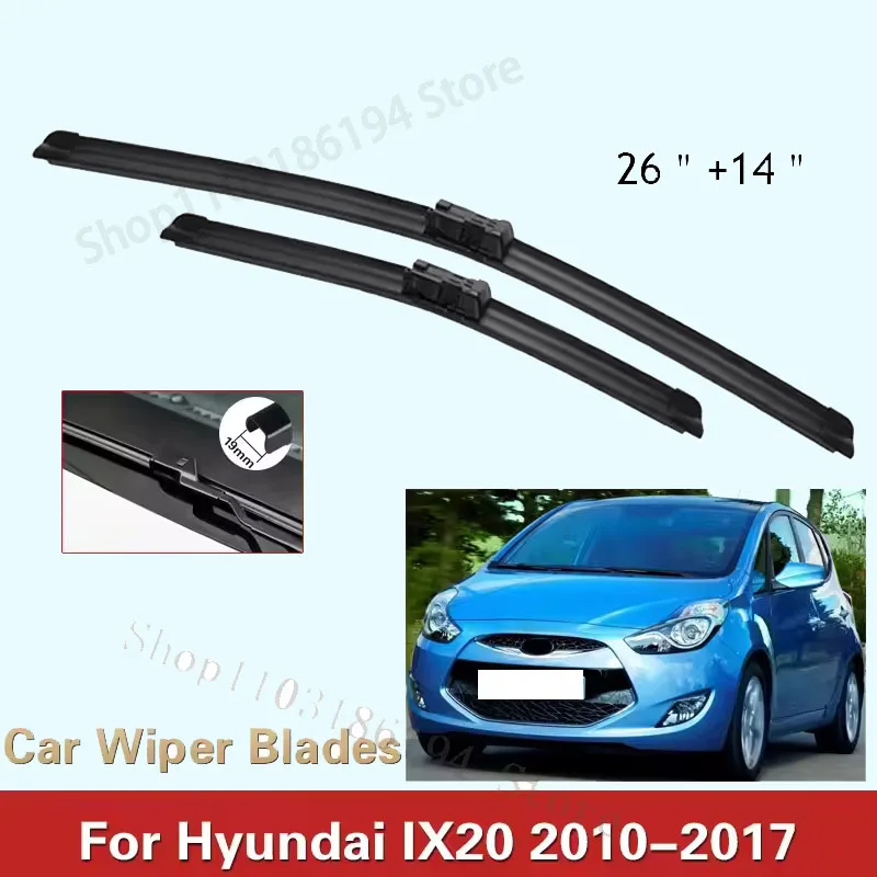 

Car Wiper LHD Front Wiper Blades Set For Hyundai IX20 2010-2017 2011 2012 2013 2014 2015 Windshield Windscreen Window 26"+14"