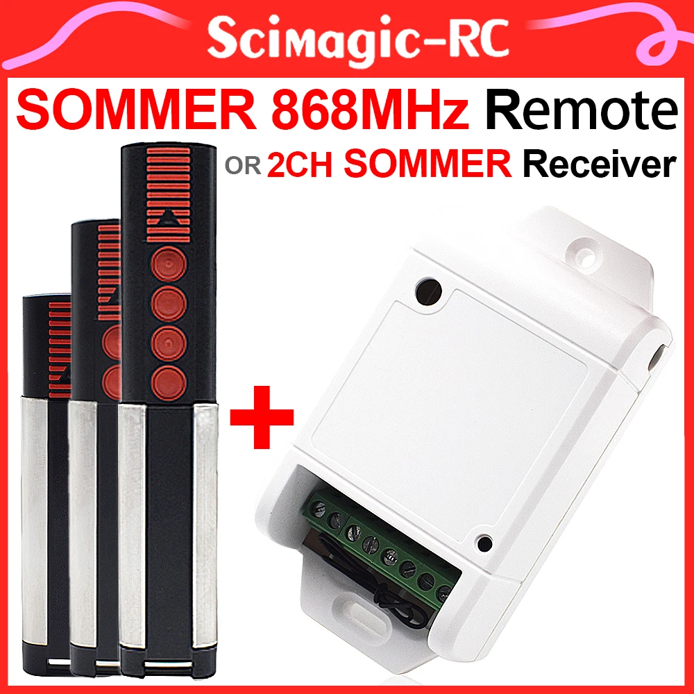 SOMMER 868MHz Garage Door Remote Control and SOMMER Receiver For 4020 TX03-868-4 4026 4011 4025 4031 4035 868 MHz Transmitter