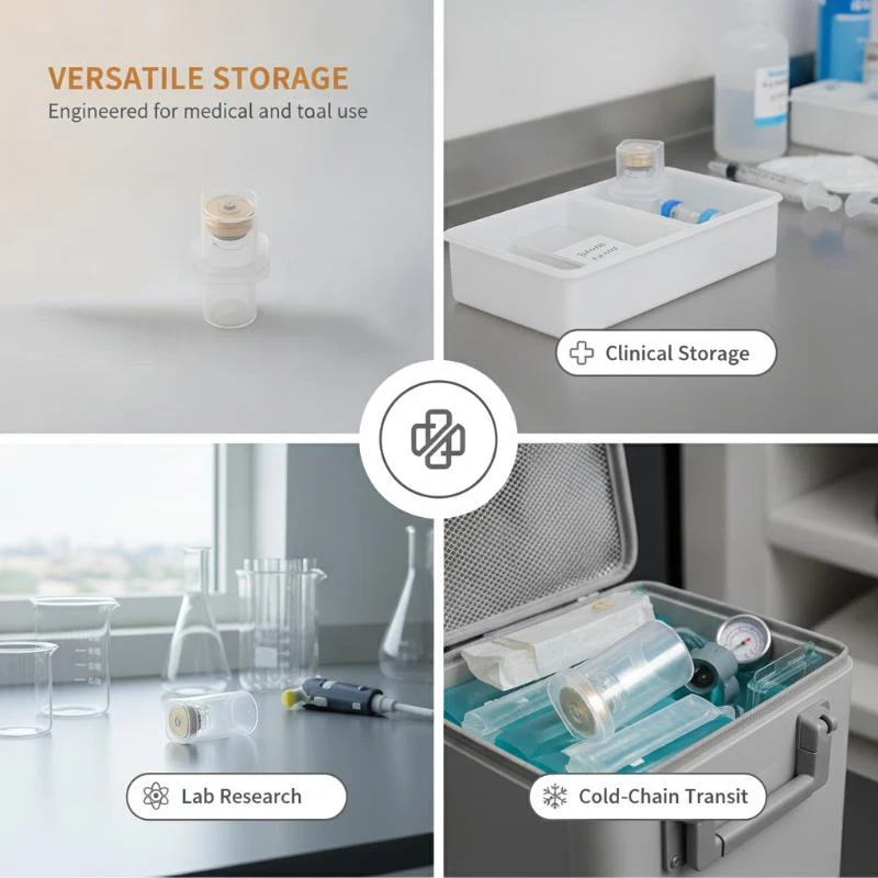 Durable Clear Plastic Sealed Storage Vials Leak Proof Lids Assorted Sizes For Lab Cosmetic Storage