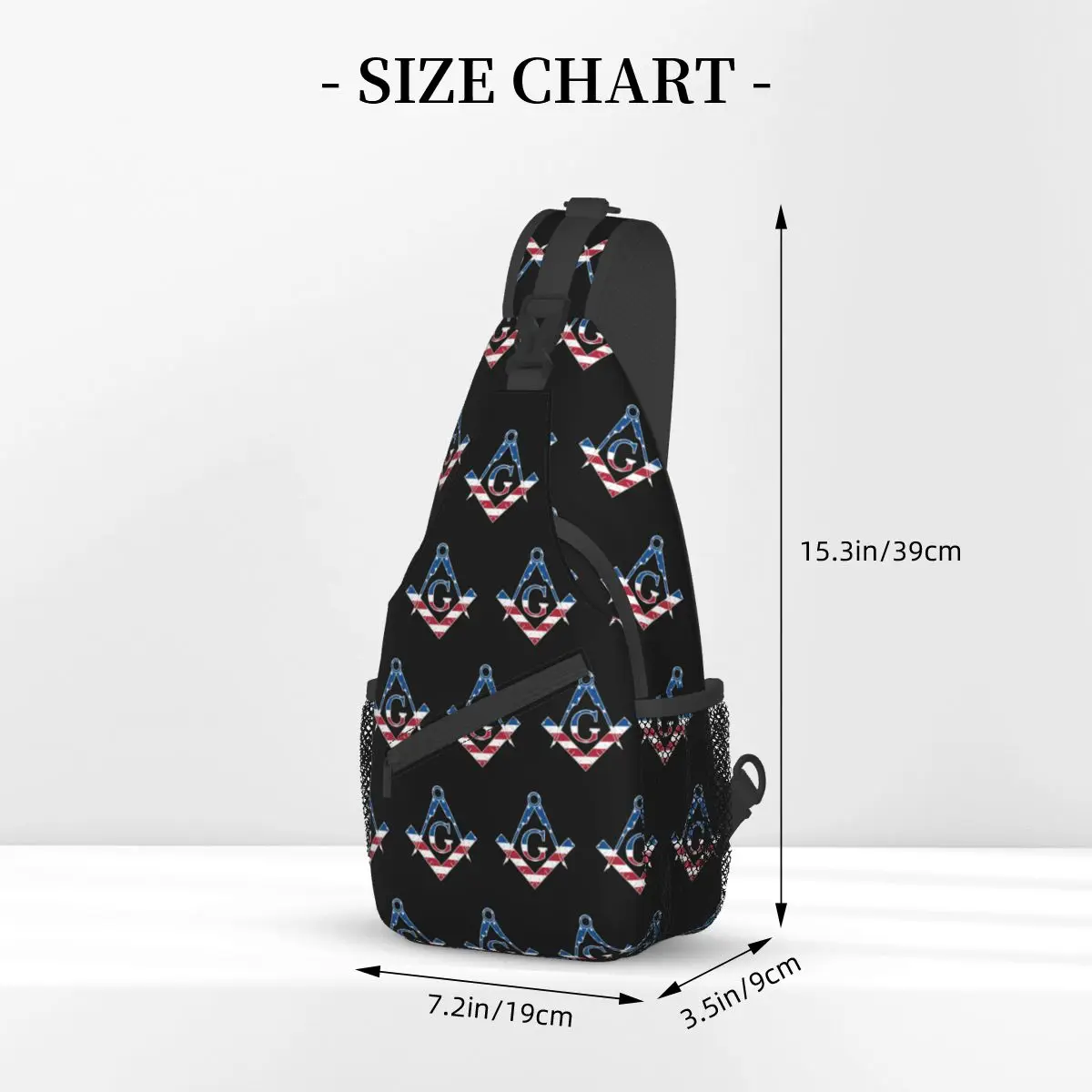 Freemasonry Crossbody Bag Sports USA Flag Chest Bag Unisex Women Man Fashion Shoulder Backpacks Travel