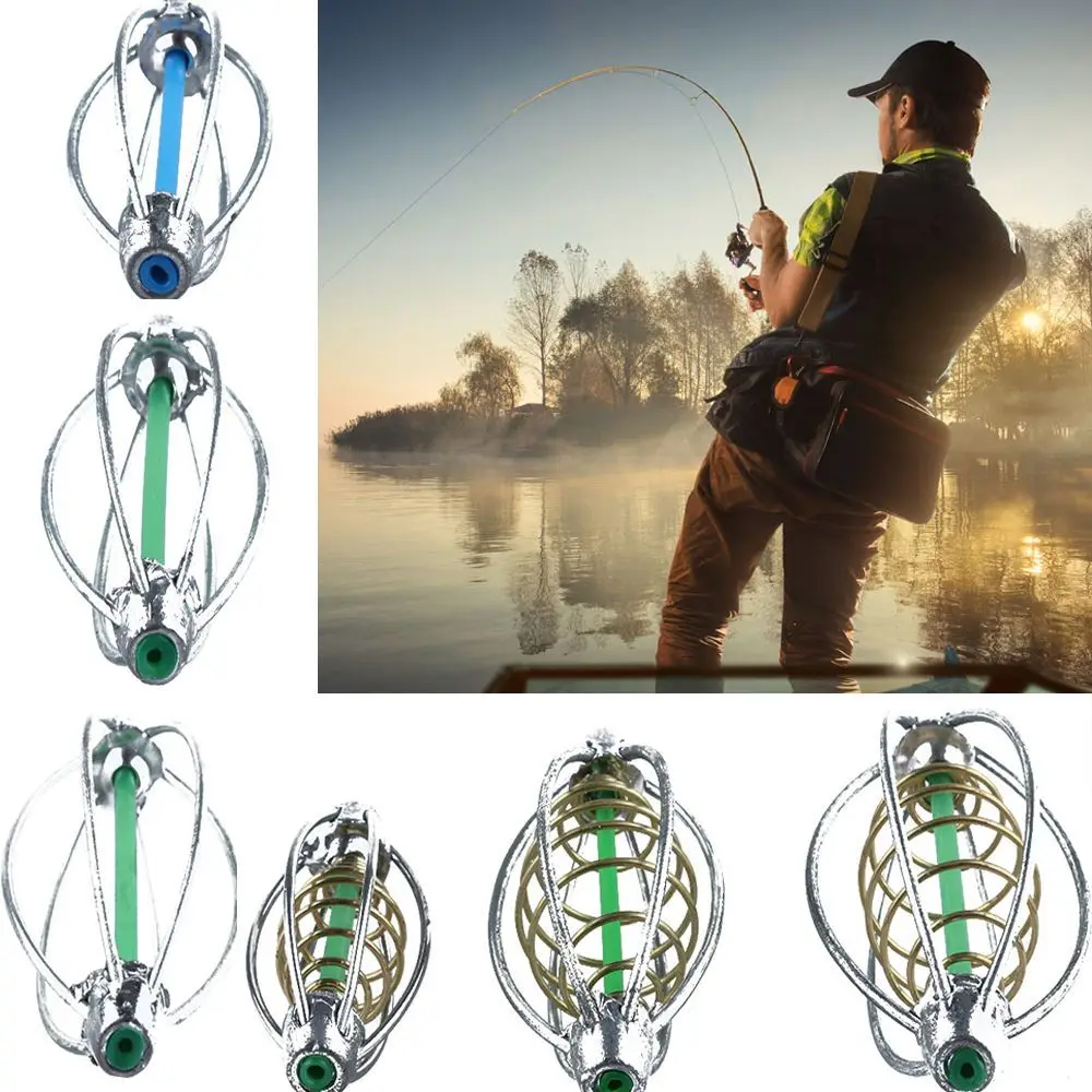 5cm/6cm/7cm 6 Wire Method Carp Fishing Feeder Swim Feeders with Lead Sinker Fishing Feeder Sinker